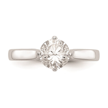 1.00ct. CZ Solid Real 14K White Gold Round Solitaire Engagement Ring Engagement Polished