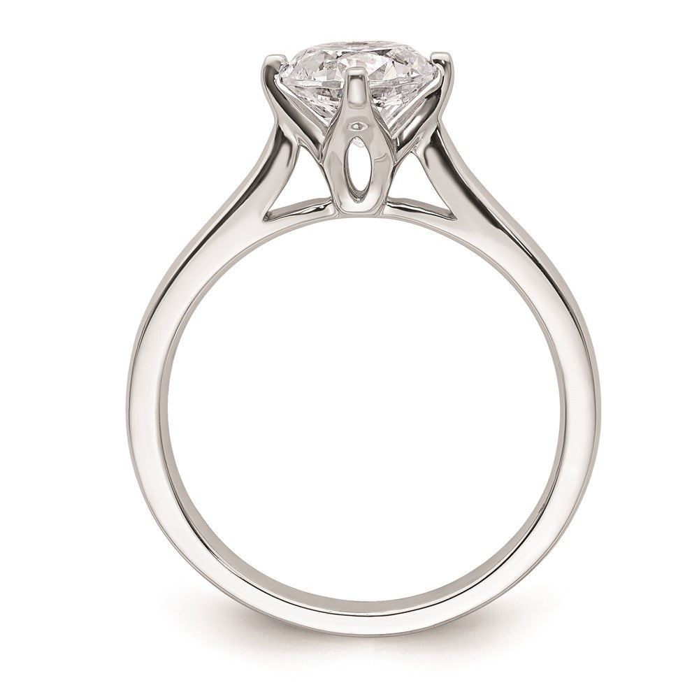 1.25ct. CZ Solid Real 14K White Gold Round Solitaire Engagement Ring Engagement Polished