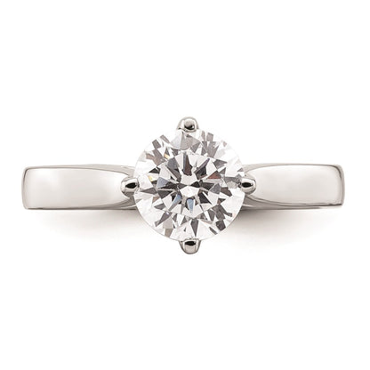 1.25ct. CZ Solid Real 14K White Gold Round Solitaire Engagement Ring Engagement Polished