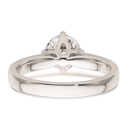 1.25ct. CZ Solid Real 14K White Gold Round Solitaire Engagement Ring Engagement Polished