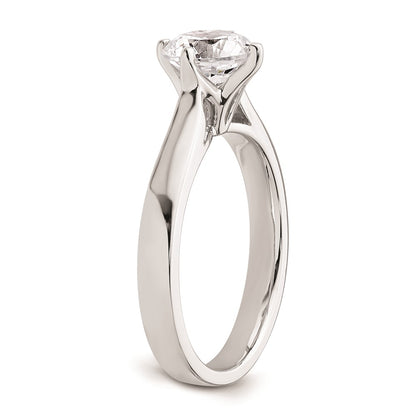 1.25ct. CZ Solid Real 14K White Gold Round Solitaire Engagement Ring Engagement Polished