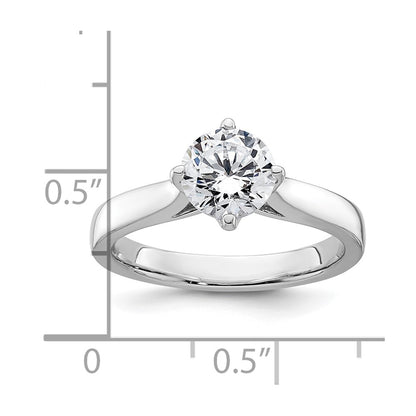 1.25ct. CZ Solid Real 14K White Gold Round Solitaire Engagement Ring Engagement Polished