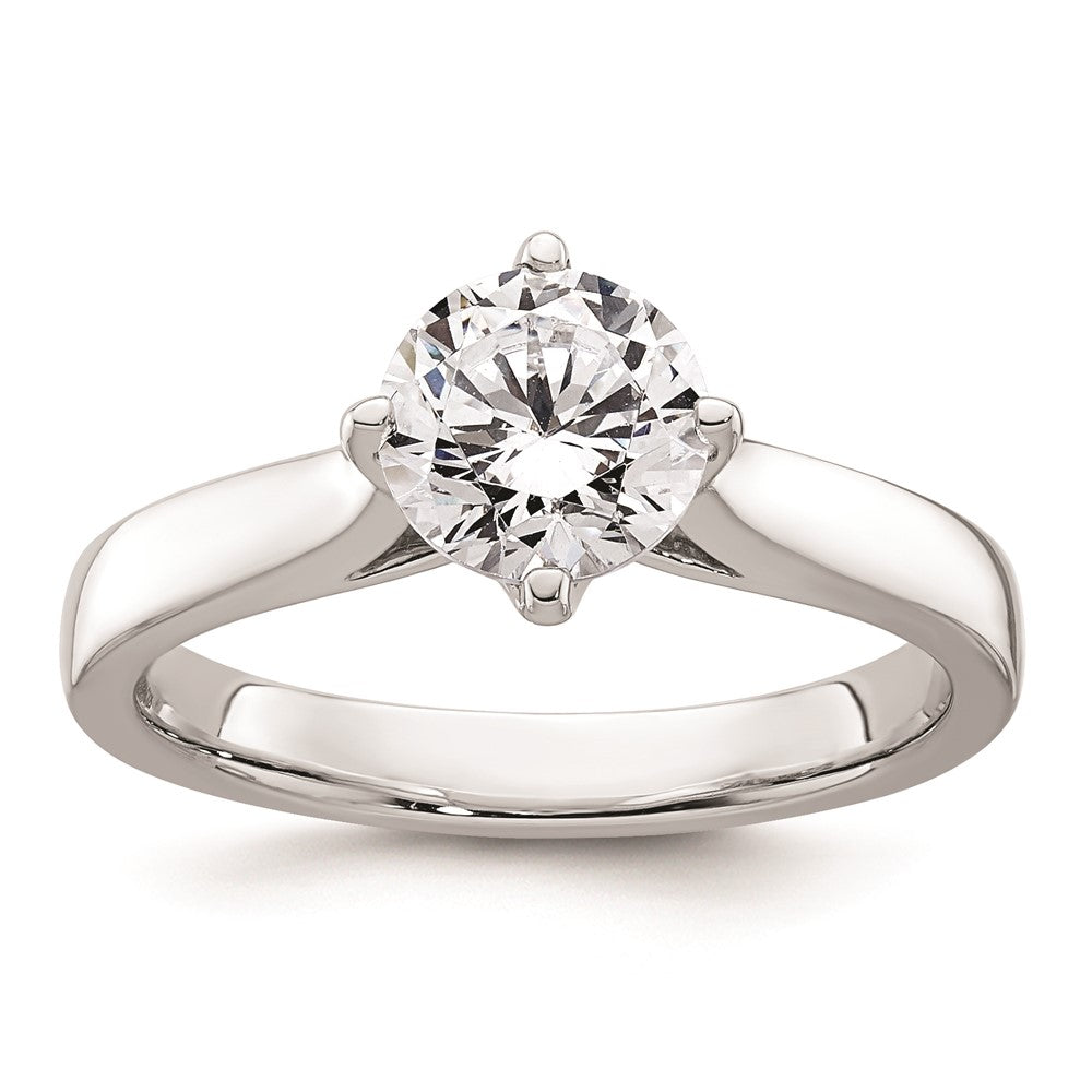1.25ct. CZ Solid Real 14K White Gold Round Solitaire Engagement Ring Engagement Polished