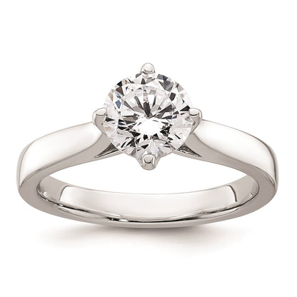 1.25ct. CZ Solid Real 14K White Gold Round Solitaire Engagement Ring Engagement Polished