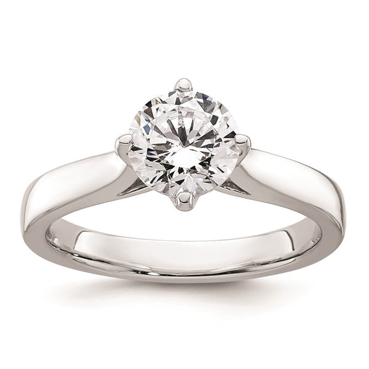 1.25ct. CZ Solid Real 14K White Gold Round Solitaire Engagement Ring Engagement Polished