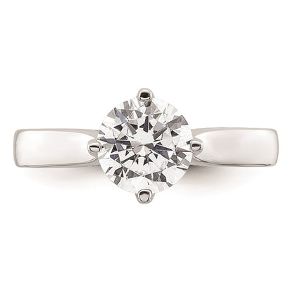 1.50ct. CZ Solid Real 14K White Gold Round Solitaire Engagement Ring Engagement Polished