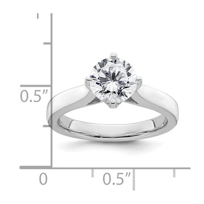 1.50ct. CZ Solid Real 14K White Gold Round Solitaire Engagement Ring Engagement Polished