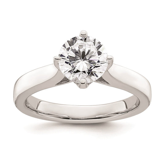 1.50ct. CZ Solid Real 14K White Gold Round Solitaire Engagement Ring Engagement Polished