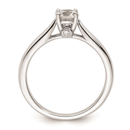 0.50ct. CZ Solid Real 14K White Gold Engagement Ring