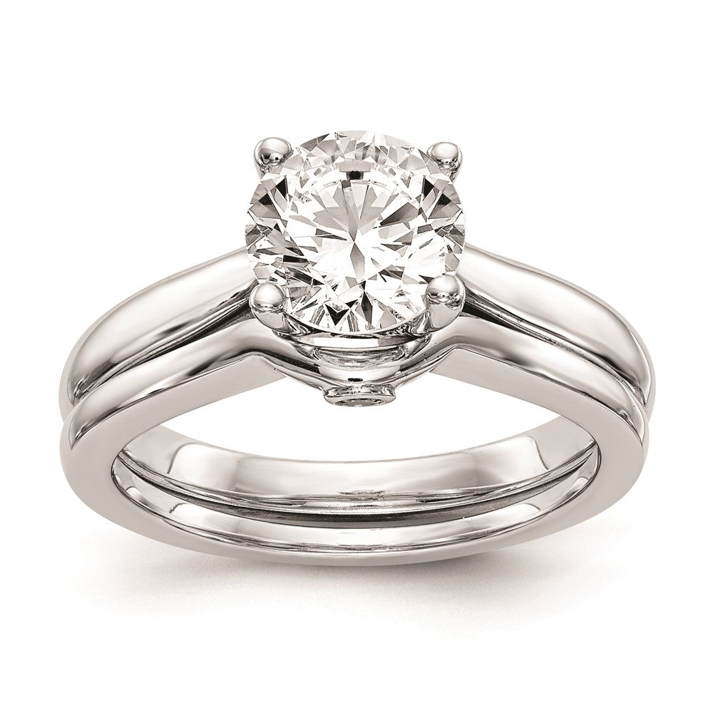 1.00ct. CZ Solid Real 14K White Gold Engagement Ring