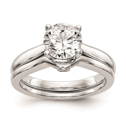 1.00ct. CZ Solid Real 14K White Gold Engagement Ring