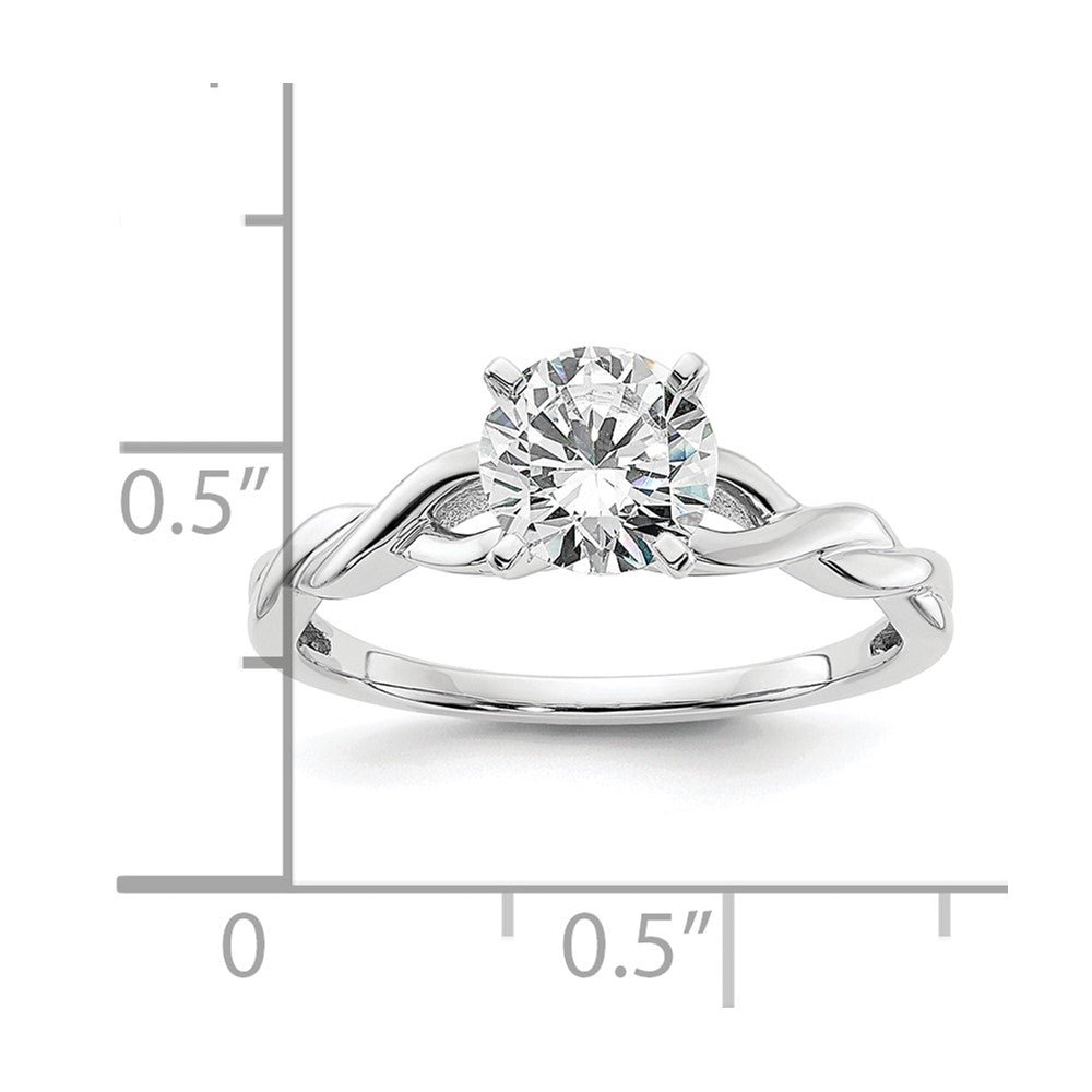 0.75ct. CZ Solid Real 14k White Gold Solitaire Engagement Ring
