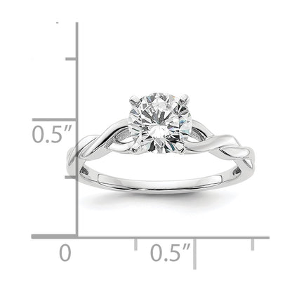 0.75ct. CZ Solid Real 14k White Gold Solitaire Engagement Ring