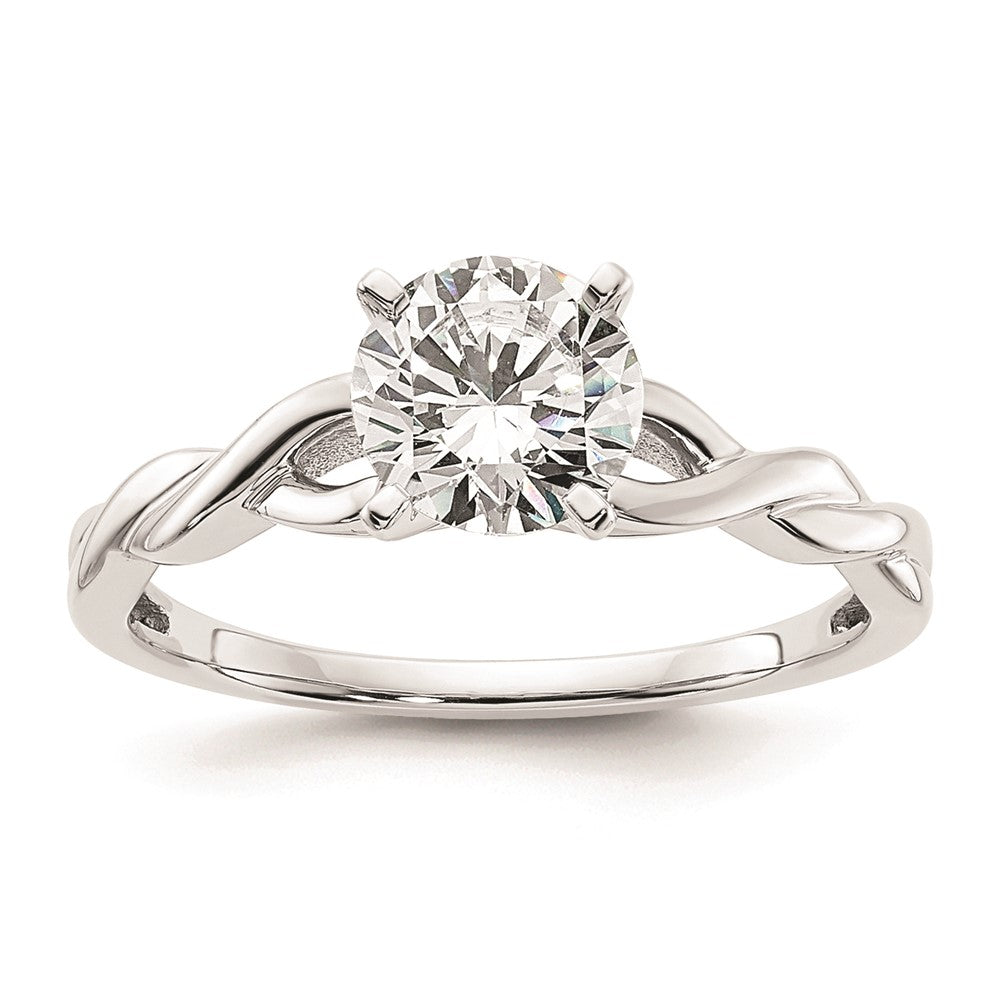 1.00ct. CZ Solid Real 14k White Gold Solitaire Engagement Ring