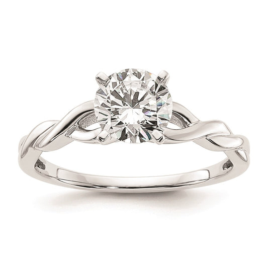 1.00ct. CZ Solid Real 14k White Gold Solitaire Engagement Ring