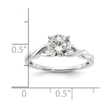 1.25ct. CZ Solid Real 14k White Gold Solitaire Engagement Ring
