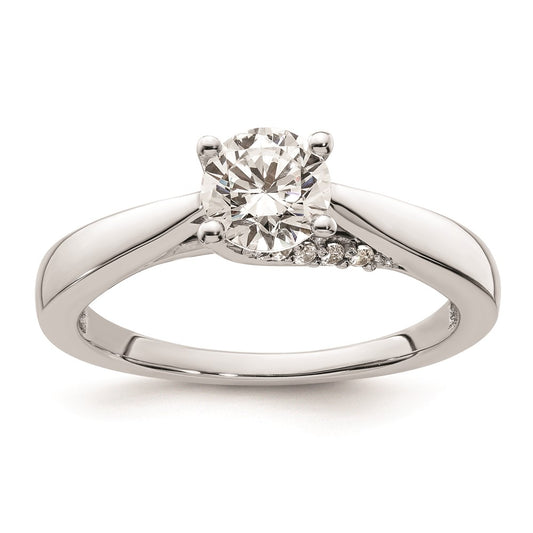 0.75ct. CZ Solid Real 14K White Gold Round Solitaire Engagement Ring Engagement Ring