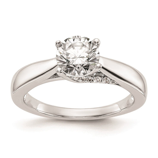 1.00ct. CZ Solid Real 14K White Gold Round Solitaire Engagement Ring Engagement Ring