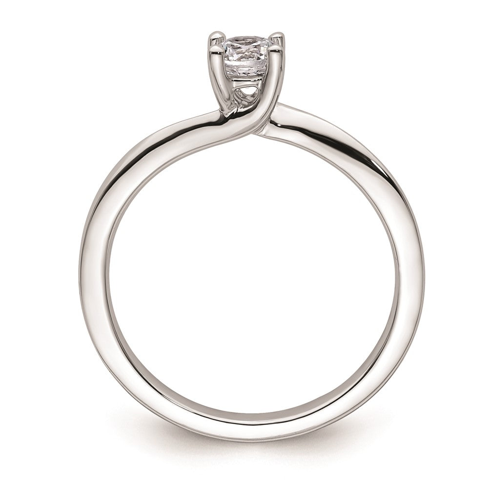 0.33ct. CZ Solid Real 14K White Gold Round Solitaire Engagement Ring Engagement Polished