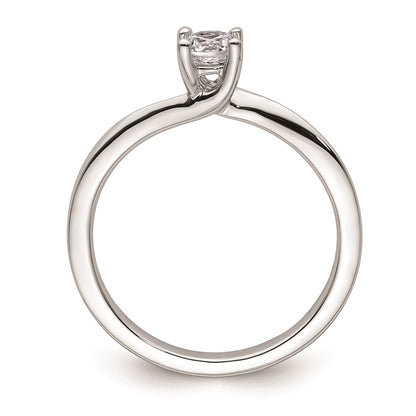 0.33ct. CZ Solid Real 14K White Gold Round Solitaire Engagement Ring Engagement Polished