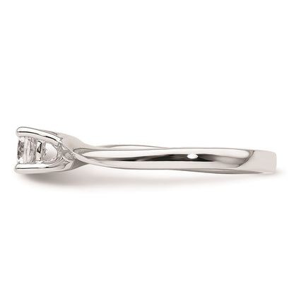 0.33ct. CZ Solid Real 14K White Gold Round Solitaire Engagement Ring Engagement Polished