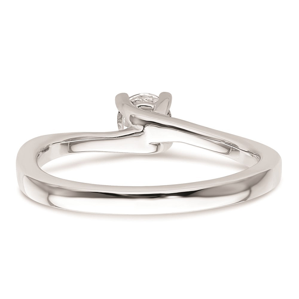 0.33ct. CZ Solid Real 14K White Gold Round Solitaire Engagement Ring Engagement Polished