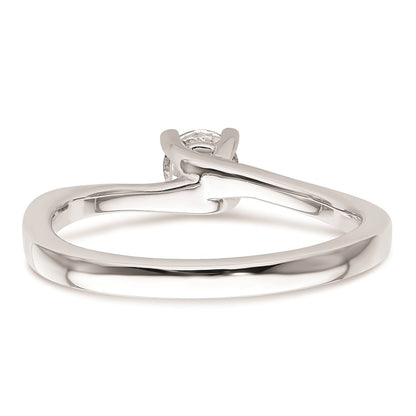 0.33ct. CZ Solid Real 14K White Gold Round Solitaire Engagement Ring Engagement Polished
