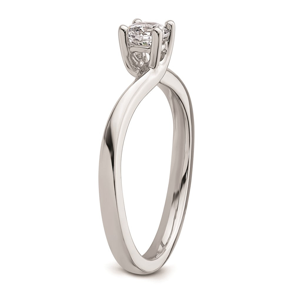 0.33ct. CZ Solid Real 14K White Gold Round Solitaire Engagement Ring Engagement Polished