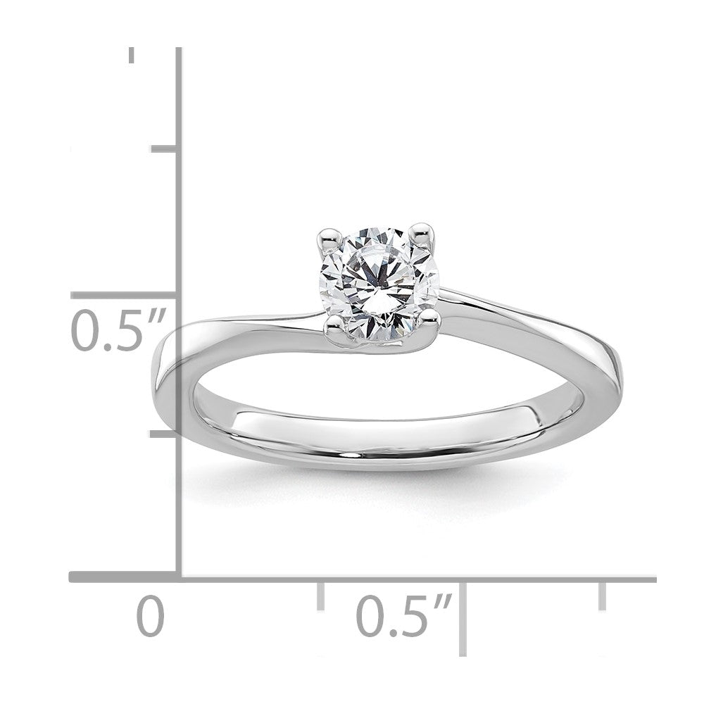 0.50ct. CZ Solid Real 14K White Gold Round Solitaire Engagement Ring Engagement Polished