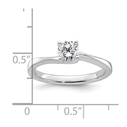 0.50ct. CZ Solid Real 14K White Gold Round Solitaire Engagement Ring Engagement Polished