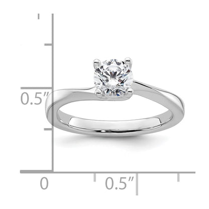 0.75ct. CZ Solid Real 14K White Gold Round Solitaire Engagement Ring Engagement Polished