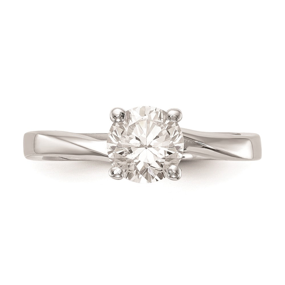1.00ct. CZ Solid Real 14K White Gold Round Solitaire Engagement Ring Engagement Polished