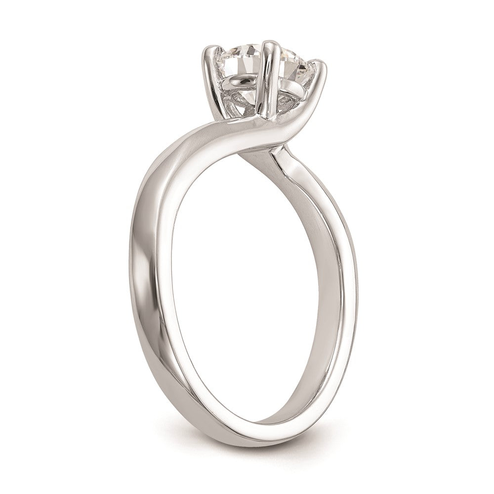 1.00ct. CZ Solid Real 14K White Gold Round Solitaire Engagement Ring Engagement Polished