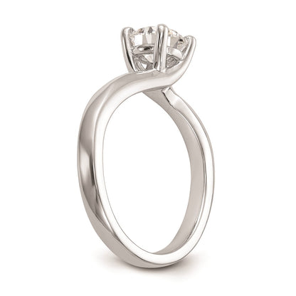 1.00ct. CZ Solid Real 14K White Gold Round Solitaire Engagement Ring Engagement Polished