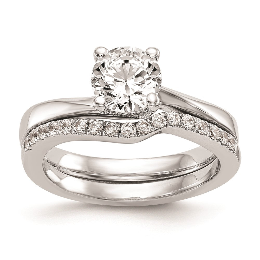 1.00ct. CZ Solid Real 14K White Gold Round Solitaire Engagement Ring Engagement Polished