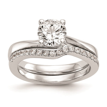 1.00ct. CZ Solid Real 14K White Gold Round Solitaire Engagement Ring Engagement Polished