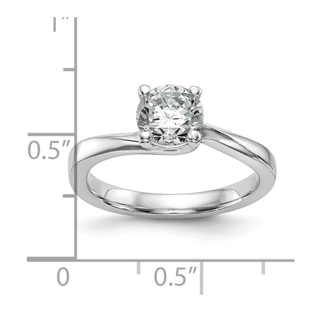 1.00ct. CZ Solid Real 14K White Gold Round Solitaire Engagement Ring Engagement Polished