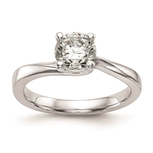 1.00ct. CZ Solid Real 14K White Gold Round Solitaire Engagement Ring Engagement Polished