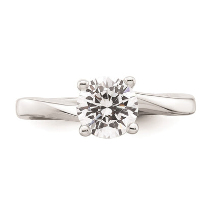 1.25ct. CZ Solid Real 14K White Gold Round Solitaire Engagement Ring Engagement Polished