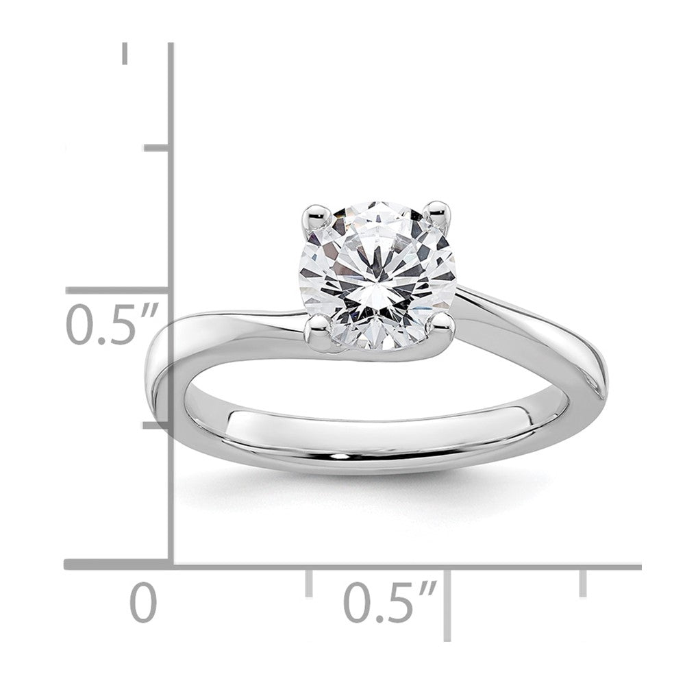 1.25ct. CZ Solid Real 14K White Gold Round Solitaire Engagement Ring Engagement Polished