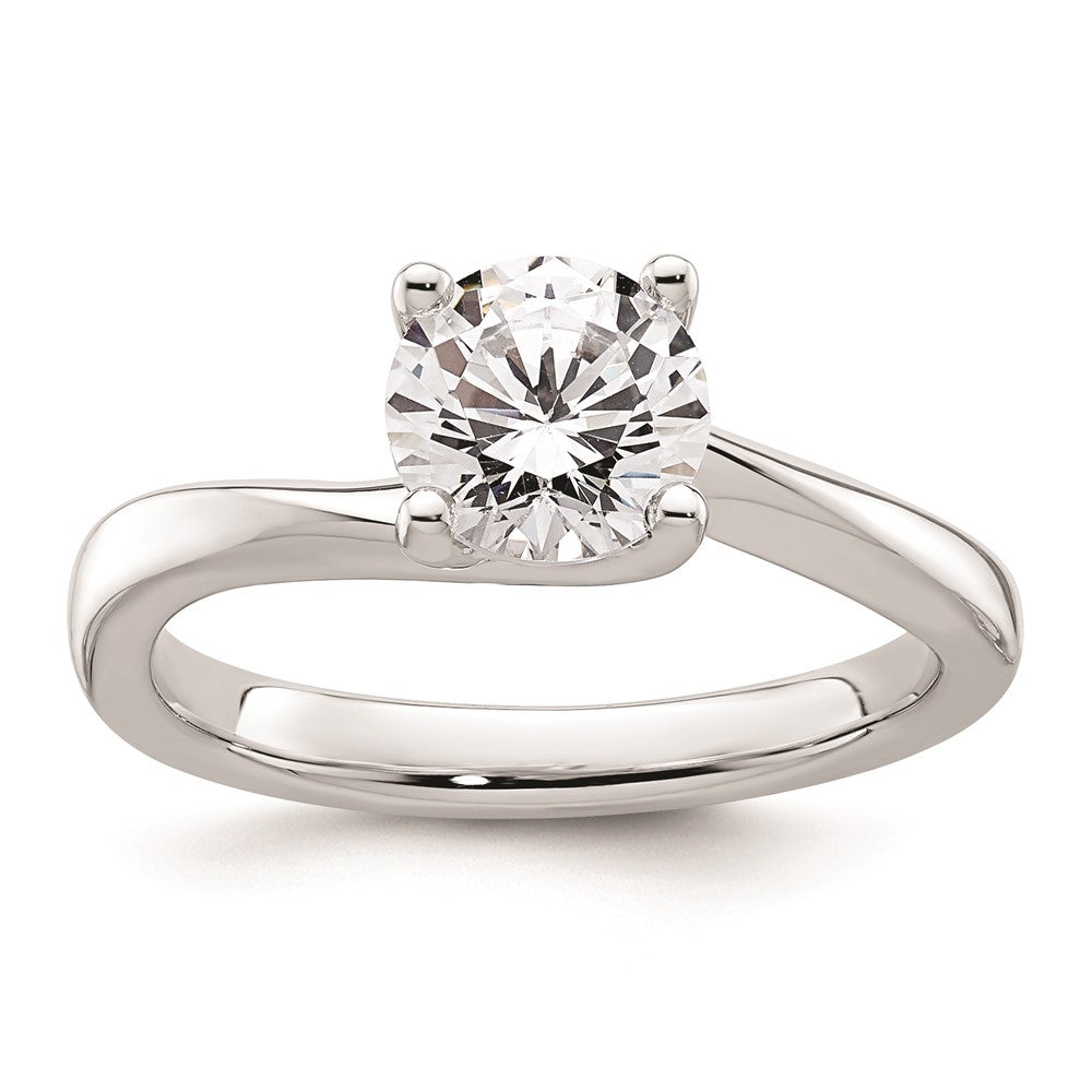 1.25ct. CZ Solid Real 14K White Gold Round Solitaire Engagement Ring Engagement Polished