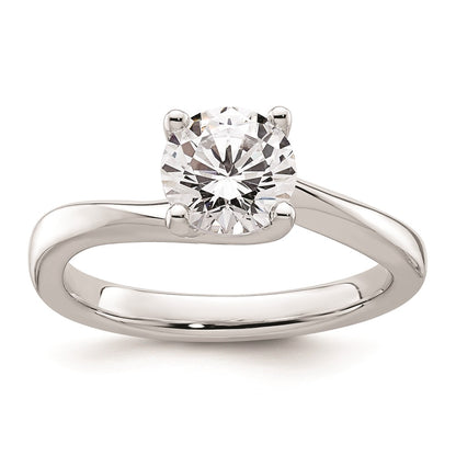 1.25ct. CZ Solid Real 14K White Gold Round Solitaire Engagement Ring Engagement Polished