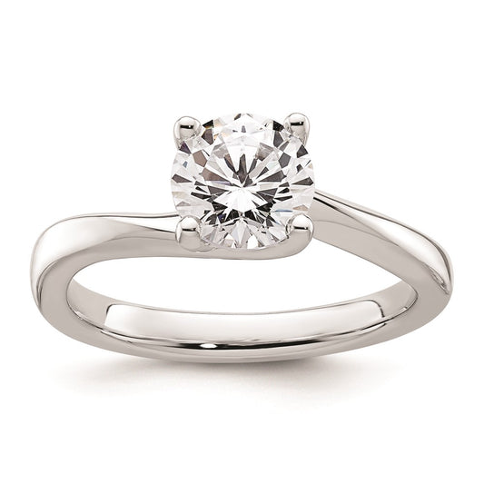1.25ct. CZ Solid Real 14K White Gold Round Solitaire Engagement Ring Engagement Polished