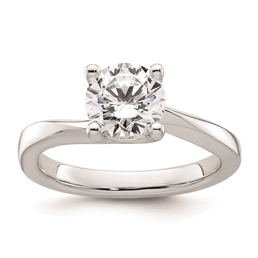 1.50ct. CZ Solid Real 14K White Gold Round Solitaire Engagement Ring Engagement Polished