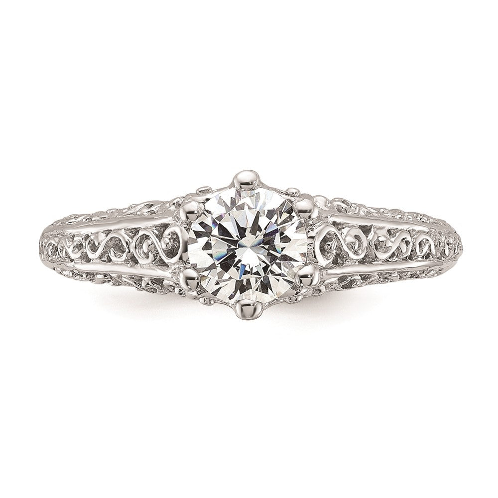 1.00ct. CZ Solid Real 14k White Gold Round Solitaire Engagement Ring