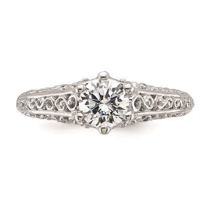 1.00ct. CZ Solid Real 14k White Gold Round Solitaire Engagement Ring