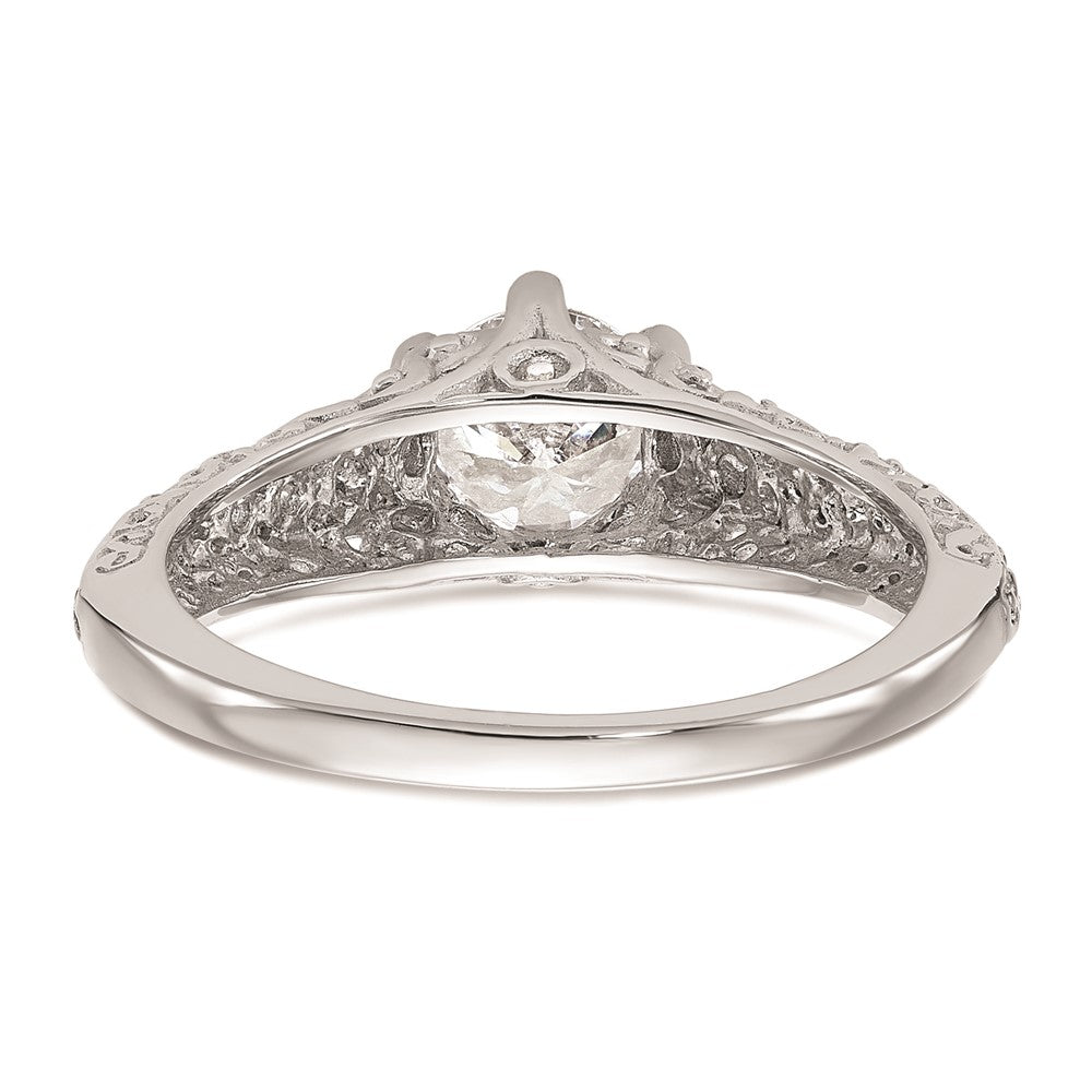 1.00ct. CZ Solid Real 14k White Gold Round Solitaire Engagement Ring