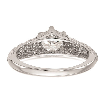1.00ct. CZ Solid Real 14k White Gold Round Solitaire Engagement Ring