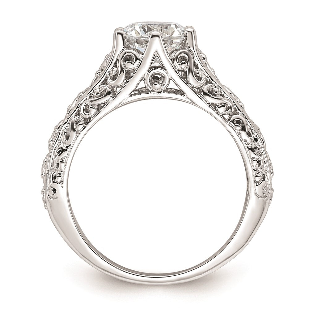1.25ct. CZ Solid Real 14k White Gold Round Solitaire Engagement Ring