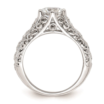 1.25ct. CZ Solid Real 14k White Gold Round Solitaire Engagement Ring
